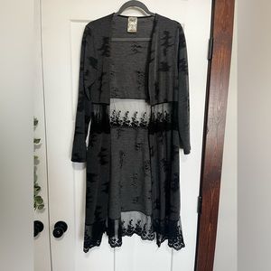 Coral grey with lace women’s duster